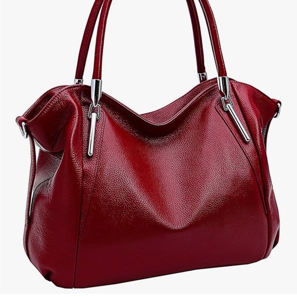 Chic Burgundy Leather Shoulder Bag - Picture 3 of 9
